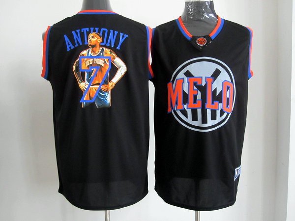 NBA New York Knicks 7 Carmelo Anthony Notorious Fashion Black Jersey